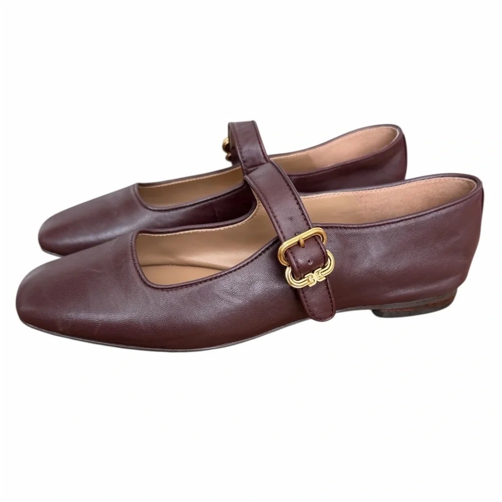 Sam Edelman Michaela Mary Jane Flat with Gold Buckle - Picture 2 of 6